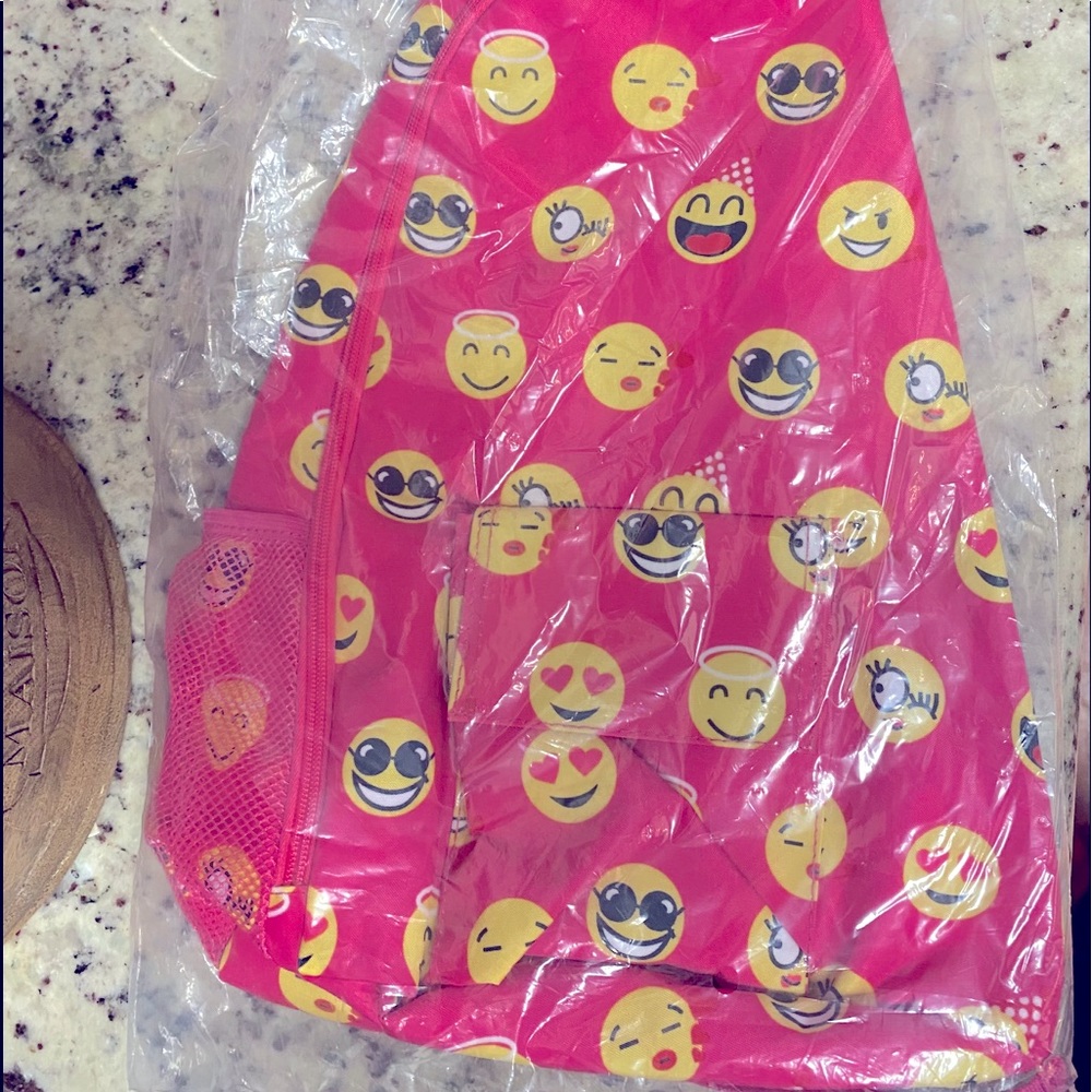 ADORABLE HOT PINK EMOJI BACKPACK